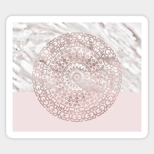 Rose gold mandala - blush pink & marble Sticker